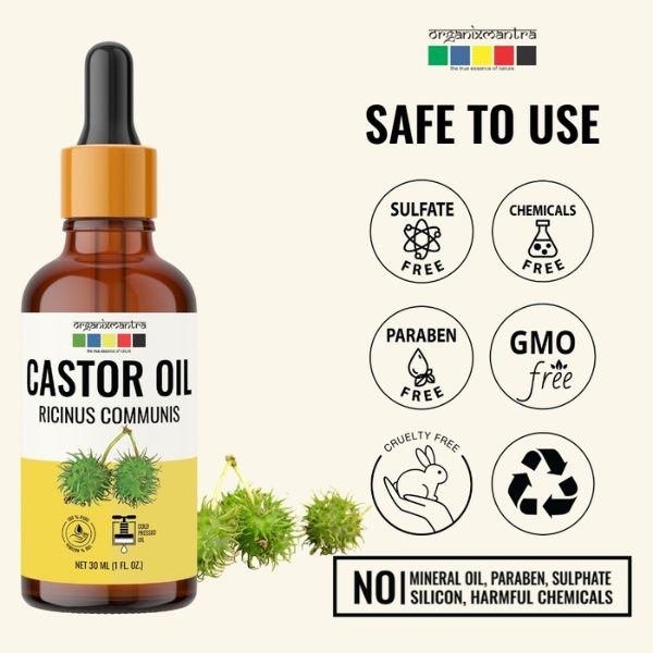 Organix Mantra Castor Oil for Hair, Eyebrows & Eyelashes Growth 100% Pure, Natural & Cold Pressed Organic Oil, 30ML x 26