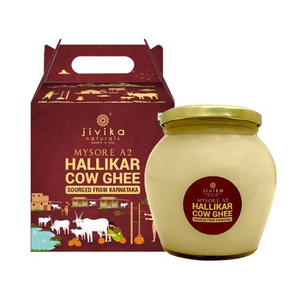 Premium A2 Hallikar Cow Ghee 500 ml-front-Jivika organics