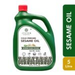 Cold Pressed Sesame Oil 5ltr front-Jivika organics