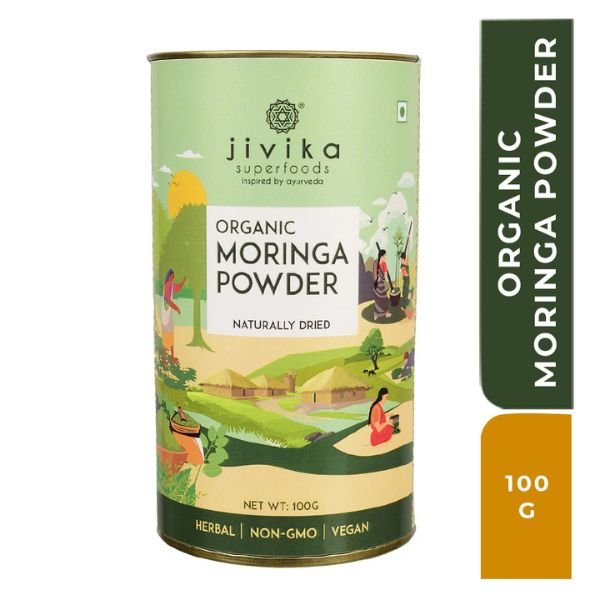 Organic Moringa Powder 100gms front-Jivika organics