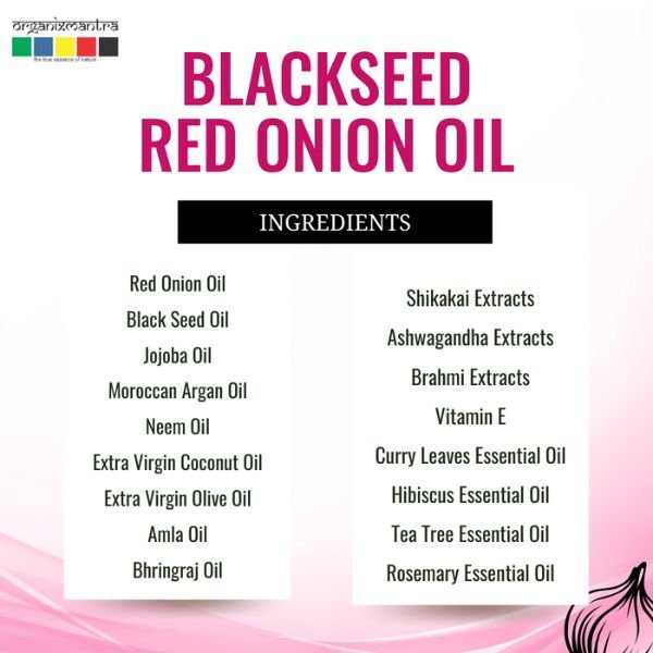 Organix Mantra Black Seed Red Onion Oil with Argan, Jojoba, Hibiscus, Curry Leaves, Tea
