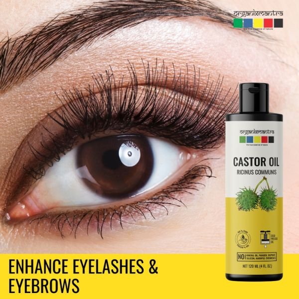 Organix Mantra Castor Oil for Hair, Eyebrows & Eyelashes Growth 100% Pure, Natural & Cold Pressed Organic
