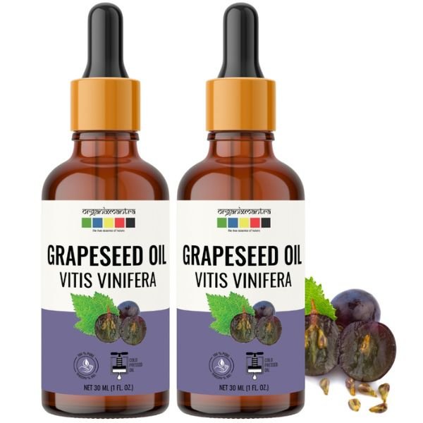 Grapeseed Oil, 100% Pure, Natural & Cold Pressed Organic Oil, 30 ml x 2-front-organix mantra