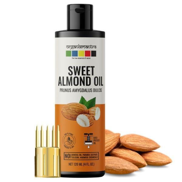 Organix Mantra Sweet Almond Oil for Hair, Body & Face Nourishment 100% Pure, Natural & Cold Pressed O (8)