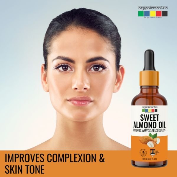 Organix Mantra Sweet Almond Oil for Hair, Body & Face Nourishment 100% Pure, Natural & Cold Pressed Or