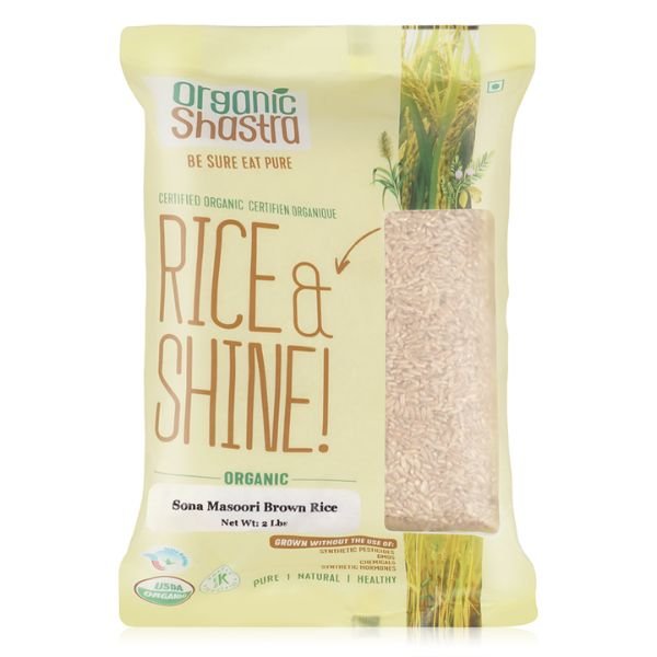 Organic Orion-Organic Shastra Sona Masoori Brown Rice 1 kg-front