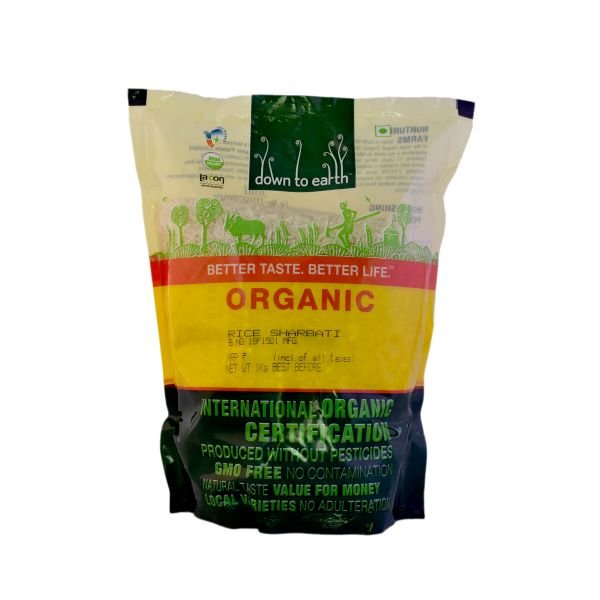 Organic Orion-Down To Earth Rice Sharbati 1 kg-front