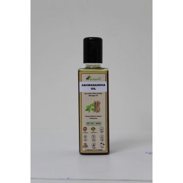 Ashwagandha Massage Oil 100 ml-front-Teja Organics