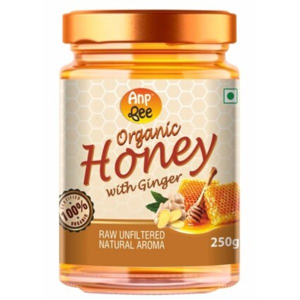 Organic Honey with Ginger 250 gm-front-ANP-Bee