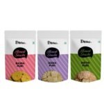 HONEST SNACKING Assorted Pack Of 3 (Bajra Puri 1, Methi Puri 1, Jeera Puri 1) 300g Ready to Eat Snacks Tea Time No Added Artificial Flavour Or Preservatives (100g Each)4 Front-Dibha