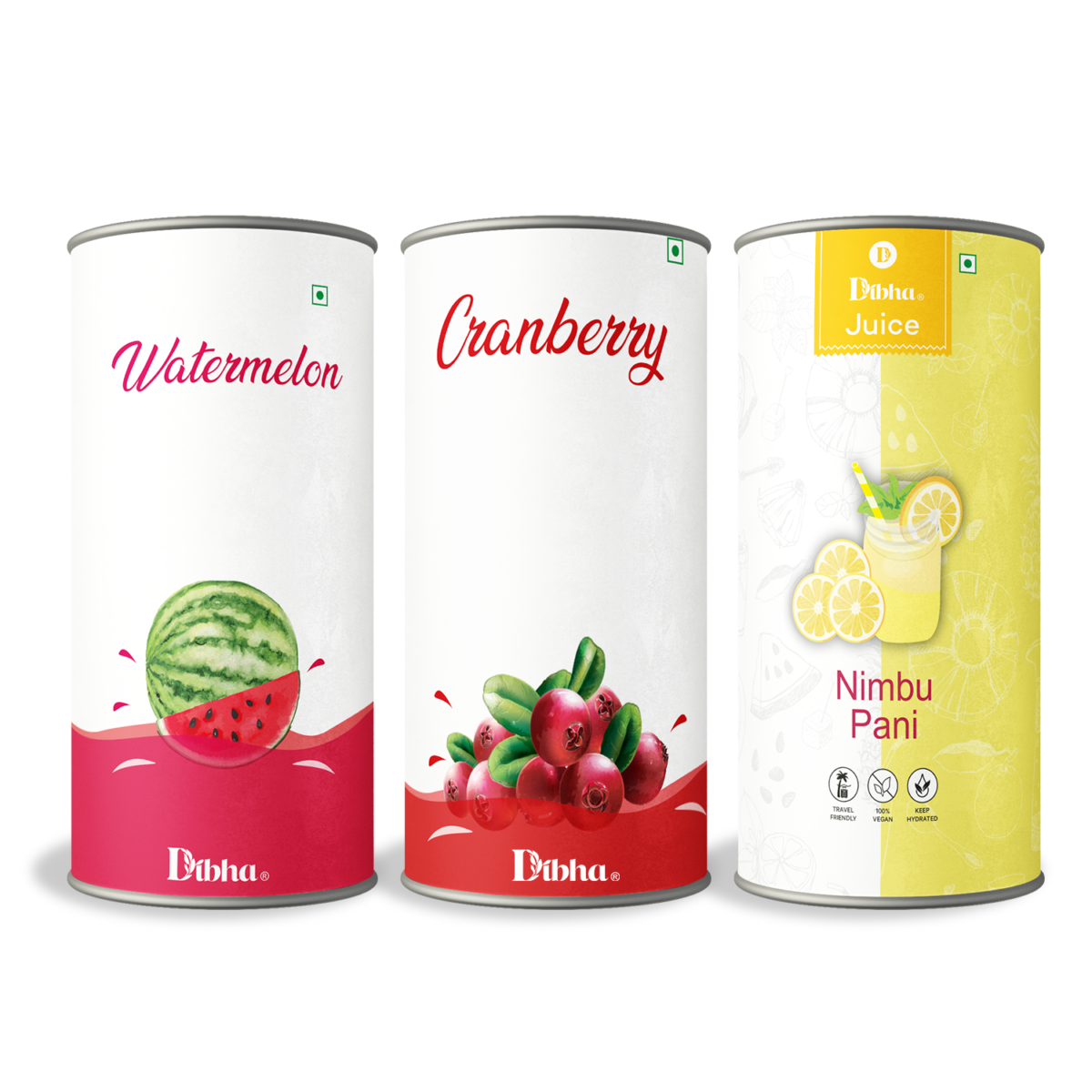 Honest Snacking Instant Juices Drink Premix Cups (Pack Of 3) Instant Cranberry, Watermelon & Nimbu Pani 7 Cups Each Cup 20 gm front-dibha