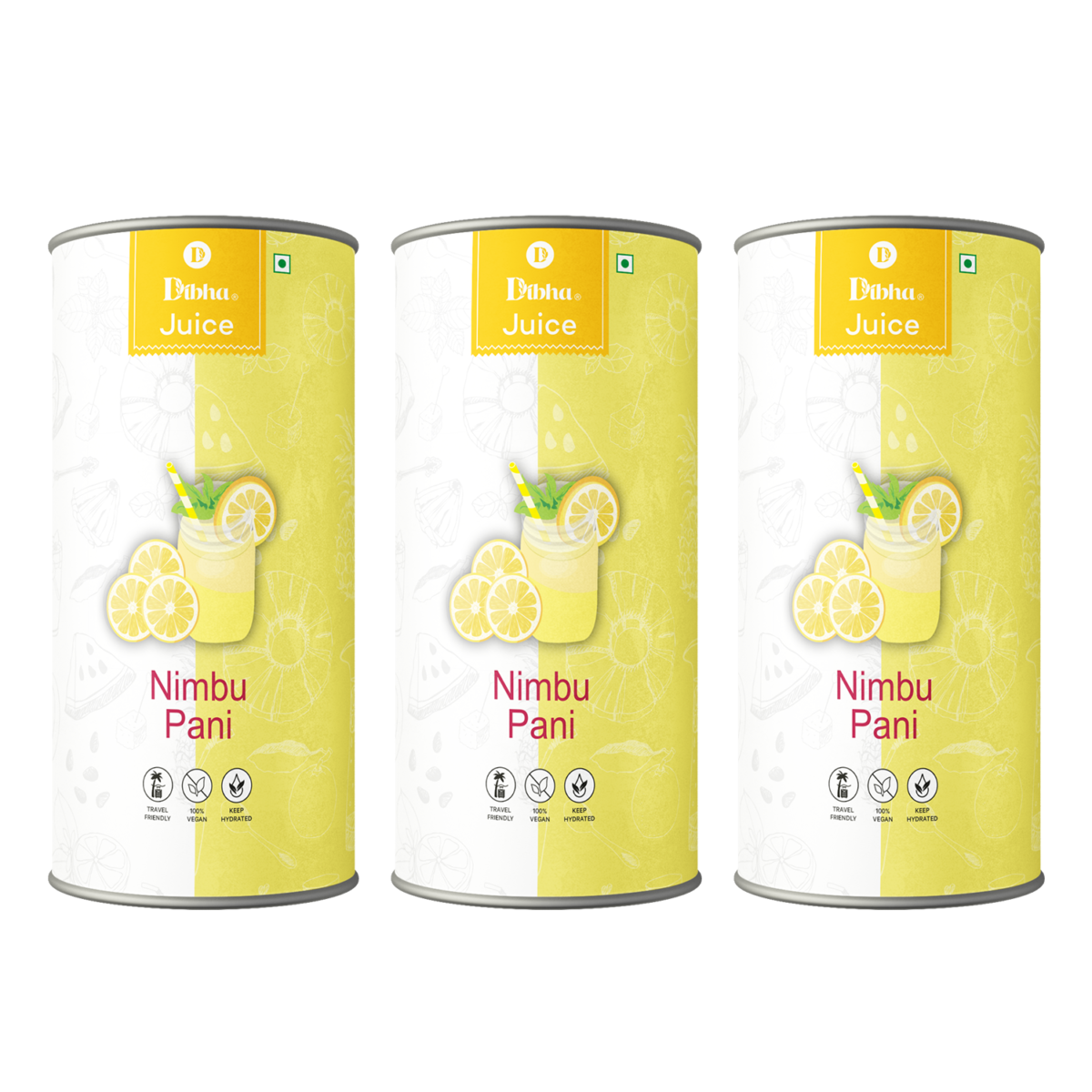Honest Snacking Instant Juices Drink Premix Cups (Pack Of 3) Nimbu Pani 7 Cups Each Cup 5 gm Front-dibha