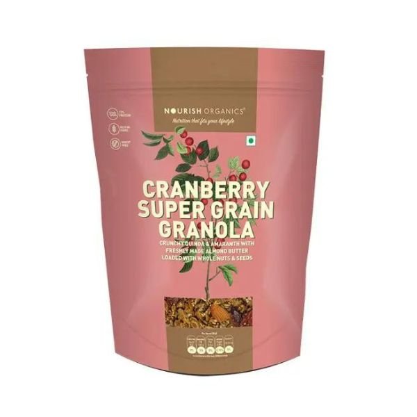 Cranberry super grain granola-front- Nourish Organics