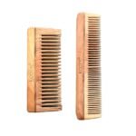 Neem Wood Comb Combo - Detangling Comb & Shampoo Comb-front1-Ecotyl