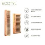 Neem Wood Comb Combo - Detangling Comb & Shampoo Comb-use1-Ecotyl