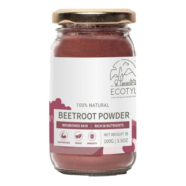 Beetroot Powder 100 gm-front-Ecotyl