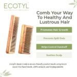 Neem Wood Comb Combo - Detangling Comb & Shampoo Comb-benefits-Ecotyl