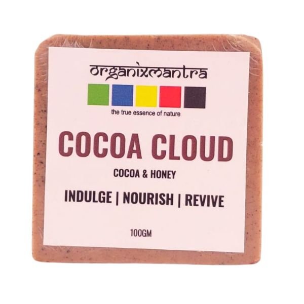 Cocoa Cloud Bath Soap 100 gm-front-Organix Mantra