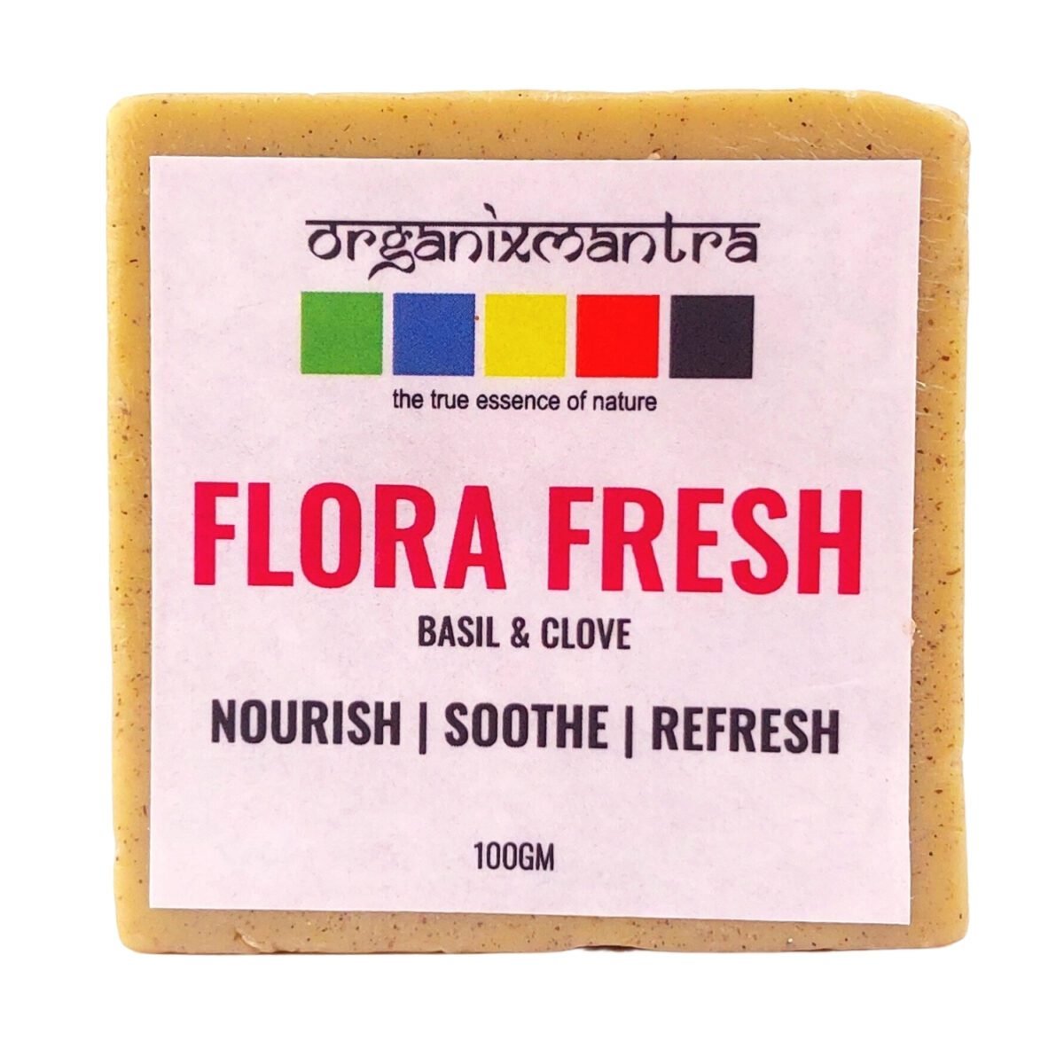 Flora Fresh Natural Bath Soap 100 gm-front- Organix Mantra