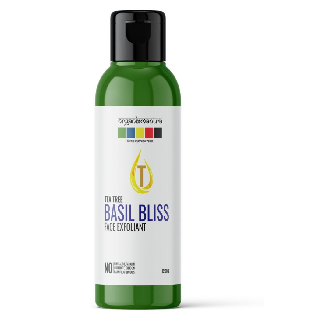 Tea Tree Basil Bliss Face Exfoliator 120 ml-front- Organix Mantra