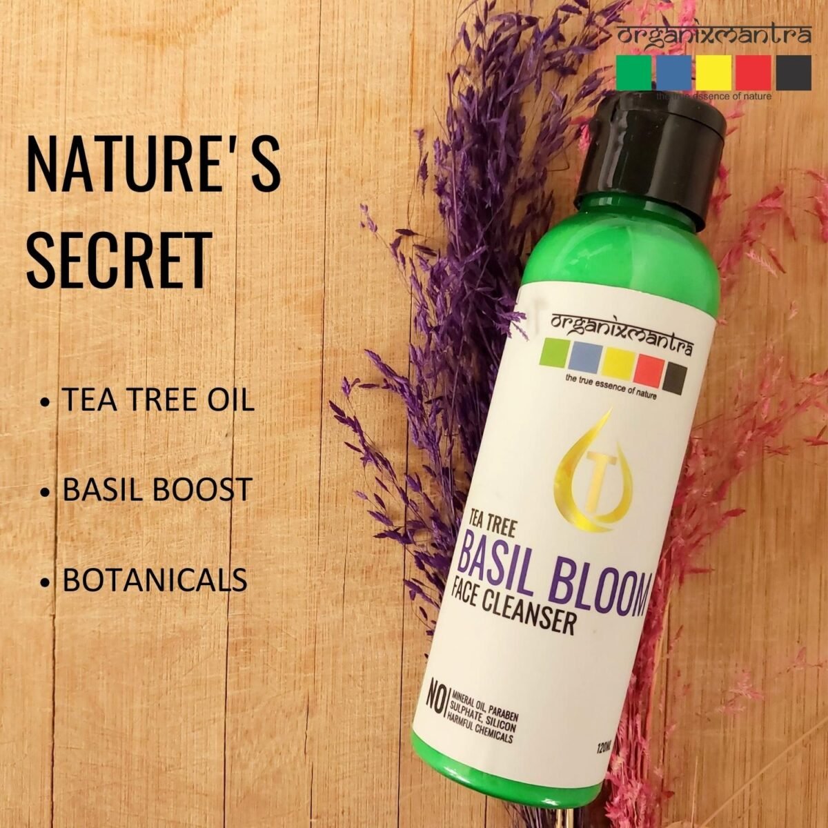 Tea Tree Basil Bloom Facial Cleanser 120 ml-1- Organix Mantra