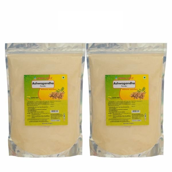 Ashwagandha Powder - 1kg - Pack of 2-front-Herbal Hills