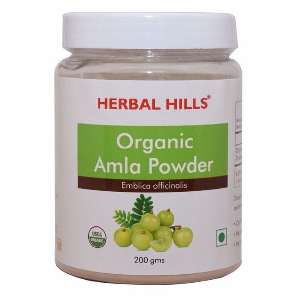 Organic Amla Powder 200 gms-front-Herbal Hills