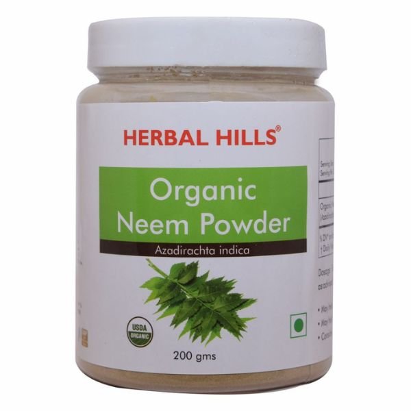 Organic Neem powder 200 gms-front-Herbal Hills