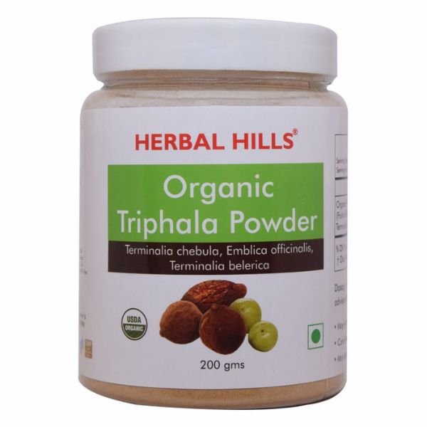 Organic Triphala Powder 200 gms-front-Herbal Hills