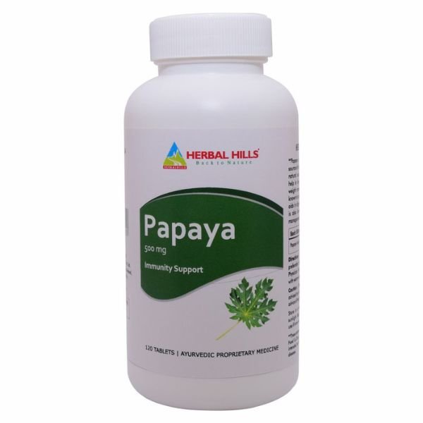 Papaya 120 tablets-front-Herbal Hills