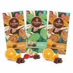 Dark Orange Chocolate & Dark Chocolate with Rose Pistachio Chocolate Bar (Pack of 3) 72 gm-front-Chocolian Bakers