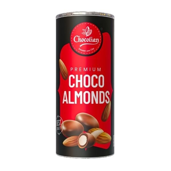 Choco almond 200 gm-front-Chocolian Bakers