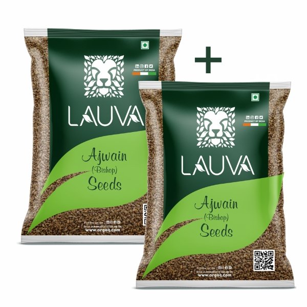 Natural Ajwain/Carom/Bishop Seeds 500 gm (Pack of 2 )-FRONT-OrgaQ LAUVA
